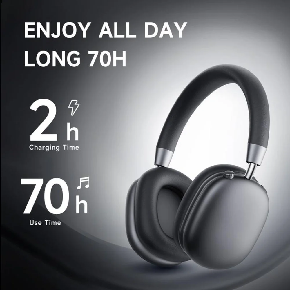 Wireless Bluetooth Headphones - Black and Silver